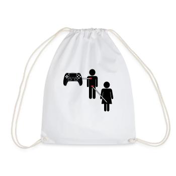 Video Games Gaming Video Gamer Gaming Controller - Drawstring Bag - white - Front