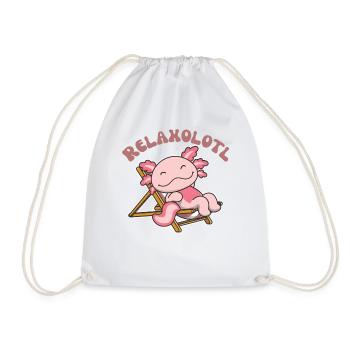 Relaxolotl Axolotl lovers sweet animals relax - Drawstring Bag - white - Front