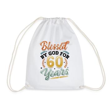 Religious by God for 60 years - Drawstring Bag - white - Front