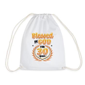 Religious by God for 30 years - Drawstring Bag - white - Front