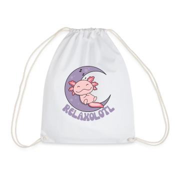 Relaxolotl Axolotl Lover Cute Animals Relax - Drawstring Bag - white - Front