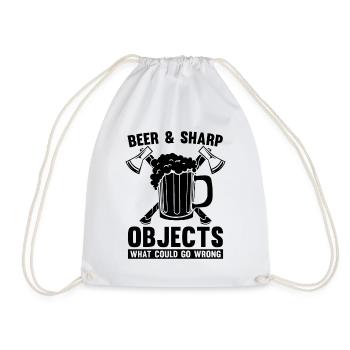 Bière et objets tranchants Lancer de hache Lanceur de hache - Sac de sport léger - blanc - Devant