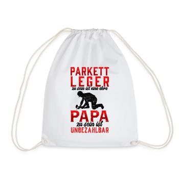 Parkettleger sein ist eine Ehre Fußbodenleger - Turnbeutel - Weiß - Vorne
