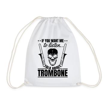 Si vous voulez que je vous écoute, parlez de Trombone Trombone - Sac de sport léger - blanc - Devant