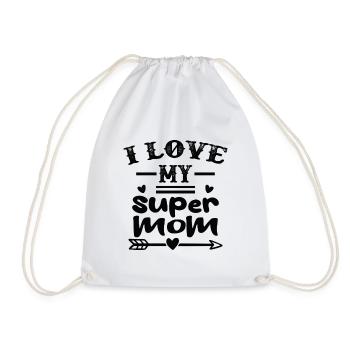 J’aime ma super maman - Sac de sport léger - blanc - Devant