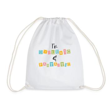 Dyslexia Awareness Colorful Learning Disability - Drawstring Bag - white - Front