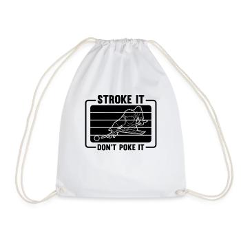 Stroke It Don't Poke It Retro Snooker Pool Player - Drawstring Bag - white - Front