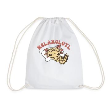 Relaxolotl Axolotl lovers sweet animals relax - Drawstring Bag - white - Front