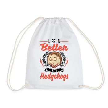 La vie est meilleure avec un hérisson - Sac de sport léger - blanc - Devant