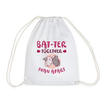 Câlin de la Saint-Valentin Paire de chauves-souris mignonnes - Sac de sport léger - blanc - Devant