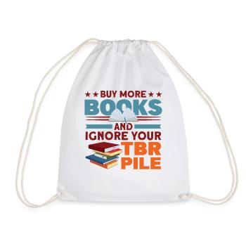 Book lover design with books for literature - Drawstring Bag - white - Front