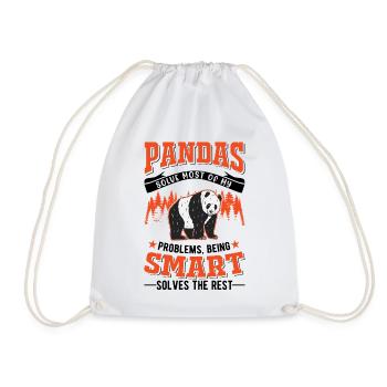 Panda Lover Panda Bear Gift - Drawstring Bag - white - Front