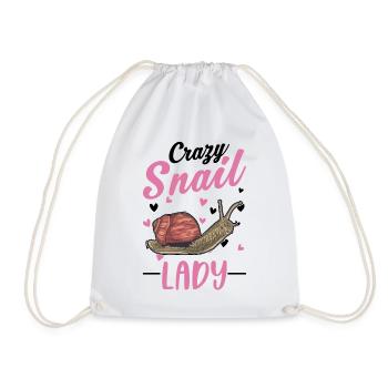 Crazy Snail Woman - Drawstring Bag - white - Front