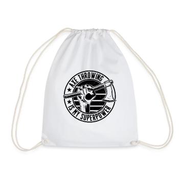 Le lancer de hache est mon lanceur de hache Bullseye de superpuissance - Sac de sport léger - blanc - Devant