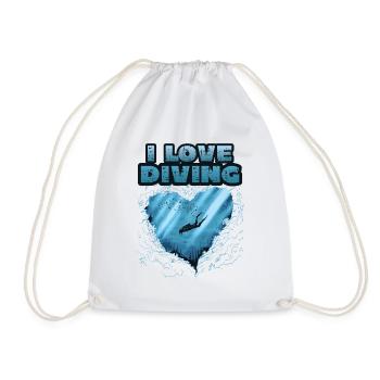 J’adore la plongée, la plongée sous-marine - Sac de sport léger - blanc - Devant