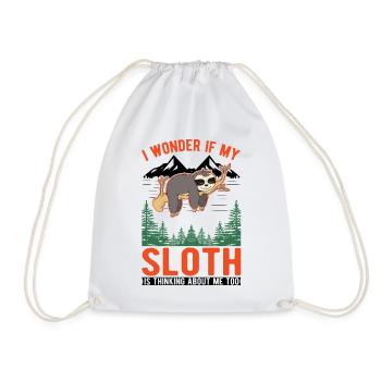 Sloth lover - Drawstring Bag - white - Front