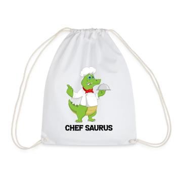 Chef Saurus Kitchen Cook Dinosaur Lover Dino Chef - Turnbeutel - Weiß - Vorne