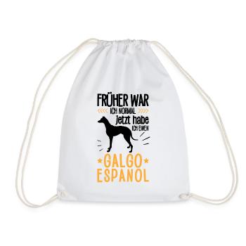 Galgo Espanol früher normal Spanischer Windhund - Turnbeutel - Weiß - Vorne