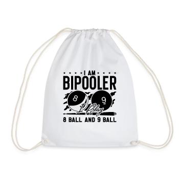 I Am Bipooler I Play Loves Cue Stick Pool Player - Turnbeutel - Weiß - Vorne