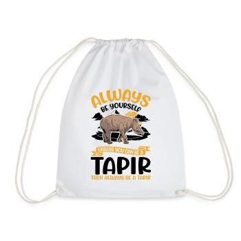 Always be yourself Tapir Lowland Tapir - Drawstring Bag - white - Front