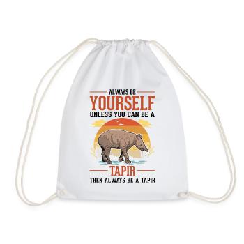 Always be yourself tapir lowland tapir - Drawstring Bag - white - Front