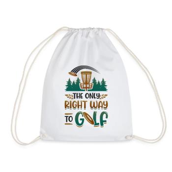 The only right way to golf, Frisbee Disc - Drawstring Bag - white - Front