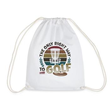 The only right way to golf, Frisbee Disc - Drawstring Bag - white - Front