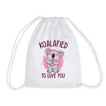 Valentine's Day Koala Love Wildlife Koala Lover - Drawstring Bag - white - Front