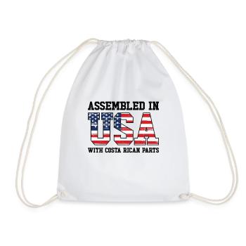 Born Costa Rican Costa Rica American USA - Drawstring Bag - white - Front