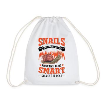 Snail Gift Vineyard Snail - Drawstring Bag - white - Front