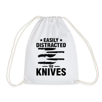 Facilement distrait par les couteaux Chefs Outils Chefs Cuisinier - Sac de sport léger - blanc - Devant