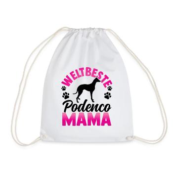 Beste Podenco Mama spanischer Windhund - Turnbeutel - Weiß - Vorne