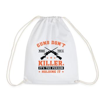Guns Pistol Lover Gun Owner Shooting - Drawstring Bag - white - Front