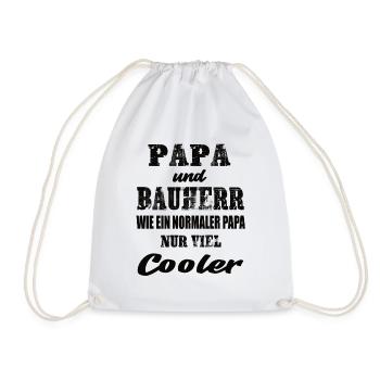 Papa und Bauherr - Turnbeutel - Weiß - Vorne