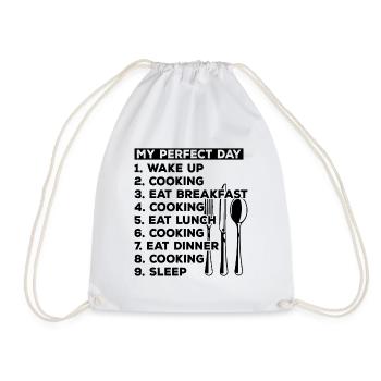 My Perfect Day Wake Up Cooking Eat Breakfast Cooki - Turnbeutel - Weiß - Vorne