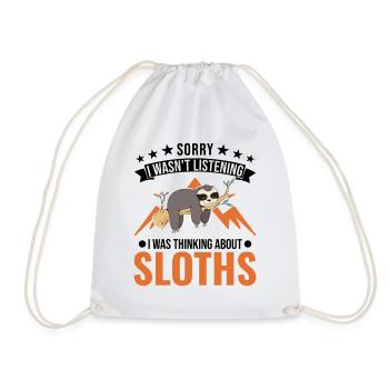 Sloth lover - Drawstring Bag - white - Front
