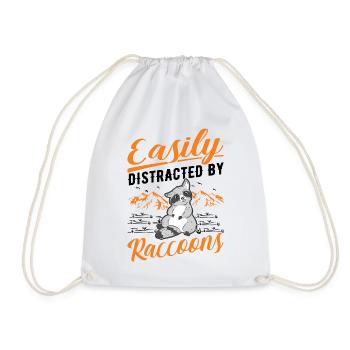 Facilement distrait par les ratons laveurs Ratons laveurs Raton laveur - Sac de sport léger - blanc - Devant