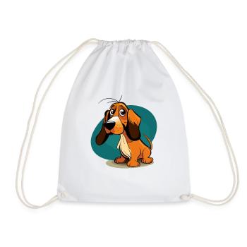 Dog in comic style - Drawstring Bag - white - Front