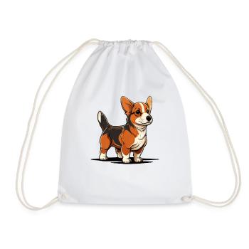 Dog in comic style - Drawstring Bag - white - Front