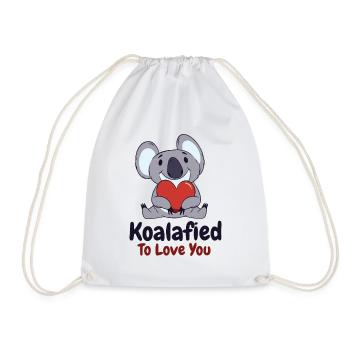 Valentine's Day Koala Love Wildlife Koala Lover - Drawstring Bag - white - Front