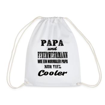 Papa und Feuerwehrmann - Turnbeutel - Weiß - Vorne
