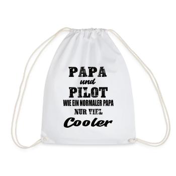 Papa und Pilot - Turnbeutel - Weiß - Vorne