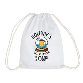 Christmas Snow Globe Coffee Caffeine Lover - Drawstring Bag - white - Front