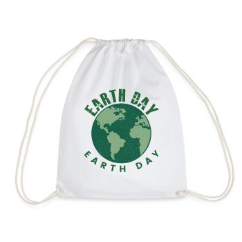 Earth Day Everyday Retro Environment - Turnbeutel - Weiß - Vorne