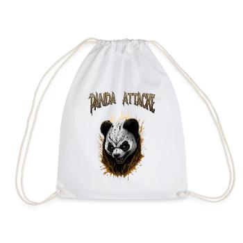Dark Panda Attacker Design - Drawstring Bag - white - Front