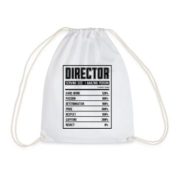 Director Nutrition Facts Cinema Film Directors - Drawstring Bag - white - Front