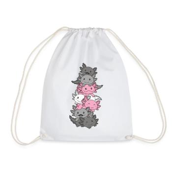 Demigirl Flag Gay Pride LGBTQ Axolotl - Drawstring Bag - white - Front