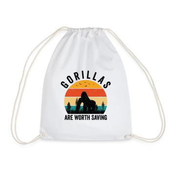 World Wildlife Day Gorilla Wildlife Animal - Drawstring Bag - white - Front