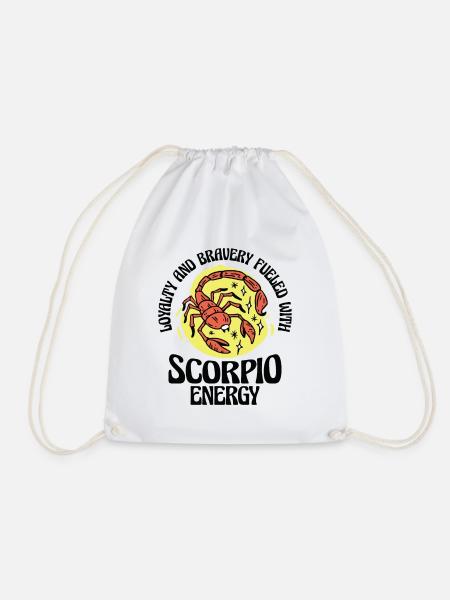 Skorpion Energie Astrologisches Horoskop - Turnbeutel - Weiß