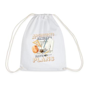 Architects always have plans, architecture - Drawstring Bag - white - Front